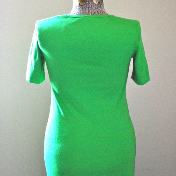 Vibrant green t-shirt summer dress (S/M) - Picture 5 of 6